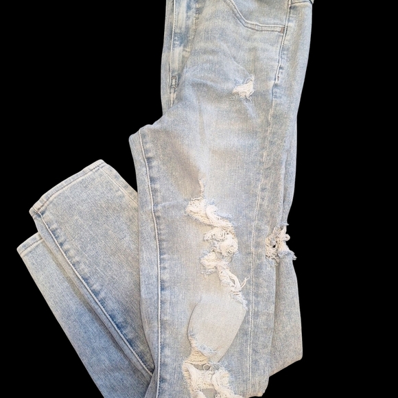 American Eagle Super High Rise Jeggins Light Blue Distressed - Picture 7 of 7